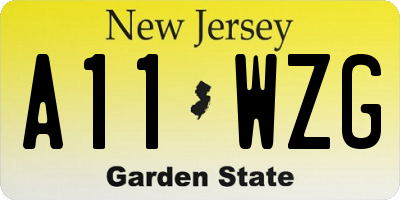NJ license plate A11WZG