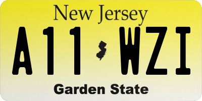 NJ license plate A11WZI