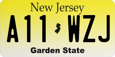 NJ license plate A11WZJ