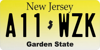 NJ license plate A11WZK