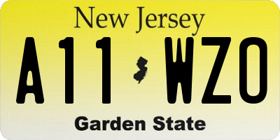 NJ license plate A11WZO