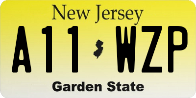 NJ license plate A11WZP