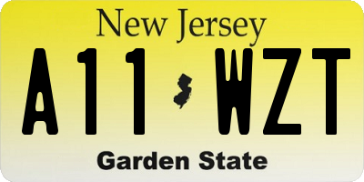 NJ license plate A11WZT