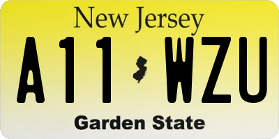 NJ license plate A11WZU