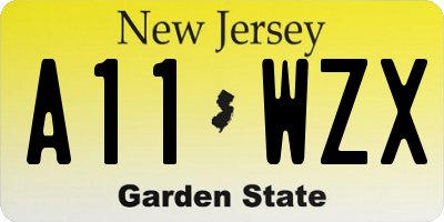 NJ license plate A11WZX