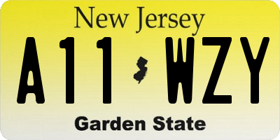 NJ license plate A11WZY