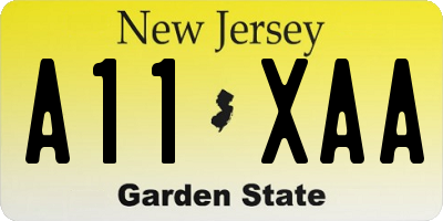NJ license plate A11XAA