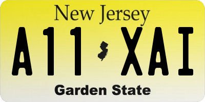NJ license plate A11XAI