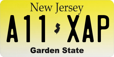 NJ license plate A11XAP