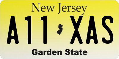 NJ license plate A11XAS