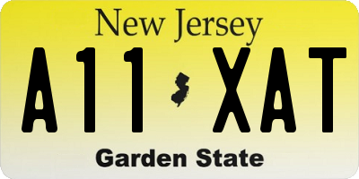 NJ license plate A11XAT