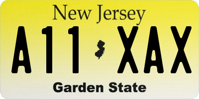 NJ license plate A11XAX