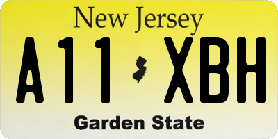 NJ license plate A11XBH