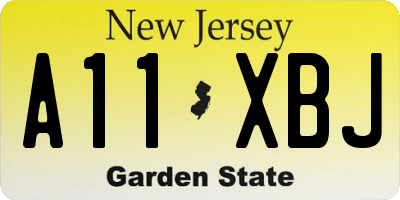 NJ license plate A11XBJ