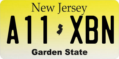 NJ license plate A11XBN