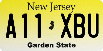 NJ license plate A11XBU