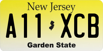 NJ license plate A11XCB