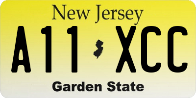 NJ license plate A11XCC