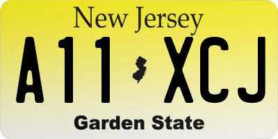 NJ license plate A11XCJ
