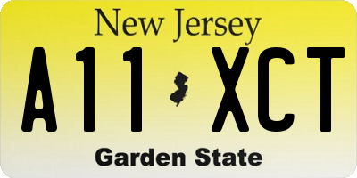 NJ license plate A11XCT