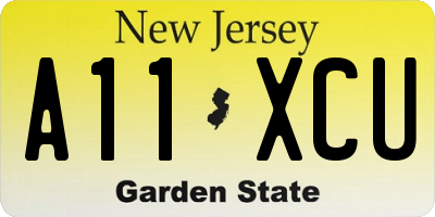NJ license plate A11XCU