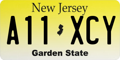 NJ license plate A11XCY