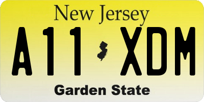 NJ license plate A11XDM