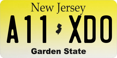 NJ license plate A11XDO