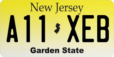 NJ license plate A11XEB