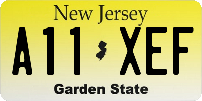 NJ license plate A11XEF