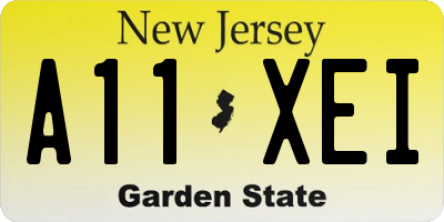 NJ license plate A11XEI