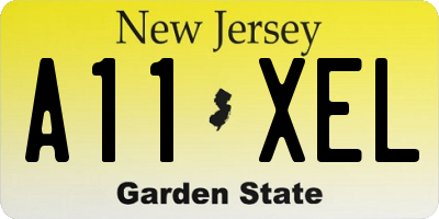 NJ license plate A11XEL