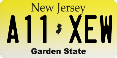 NJ license plate A11XEW