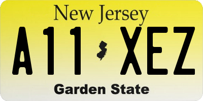 NJ license plate A11XEZ