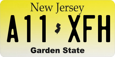 NJ license plate A11XFH