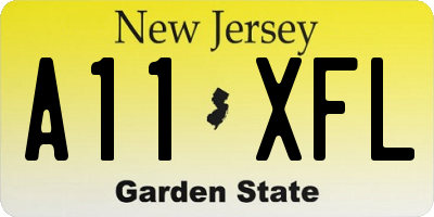 NJ license plate A11XFL