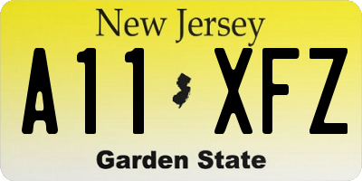 NJ license plate A11XFZ