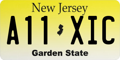 NJ license plate A11XIC