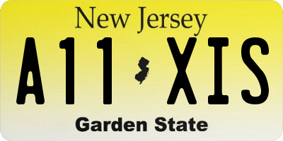 NJ license plate A11XIS