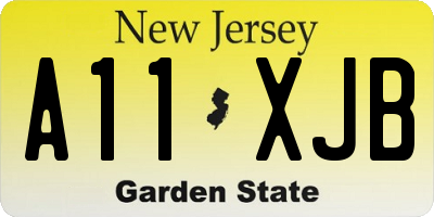 NJ license plate A11XJB