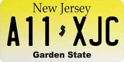 NJ license plate A11XJC