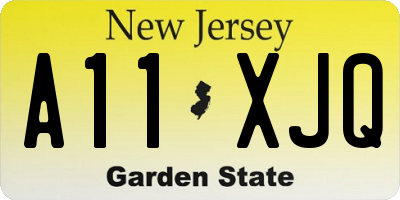 NJ license plate A11XJQ