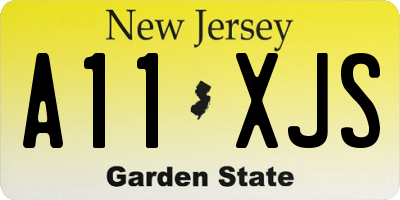NJ license plate A11XJS