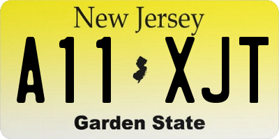 NJ license plate A11XJT