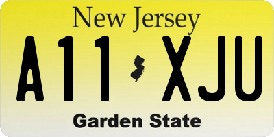 NJ license plate A11XJU