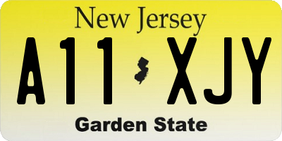 NJ license plate A11XJY