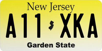 NJ license plate A11XKA