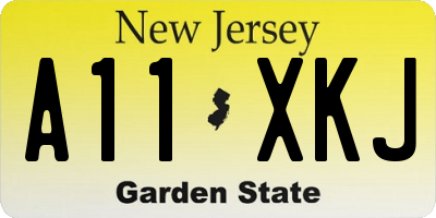 NJ license plate A11XKJ