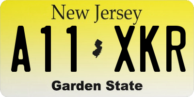 NJ license plate A11XKR