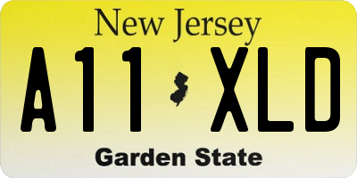 NJ license plate A11XLD